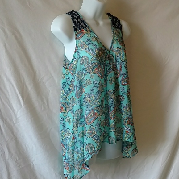 Daniel Rainn Boho Scarf Hem Chiffon Top - Picture 4 of 7